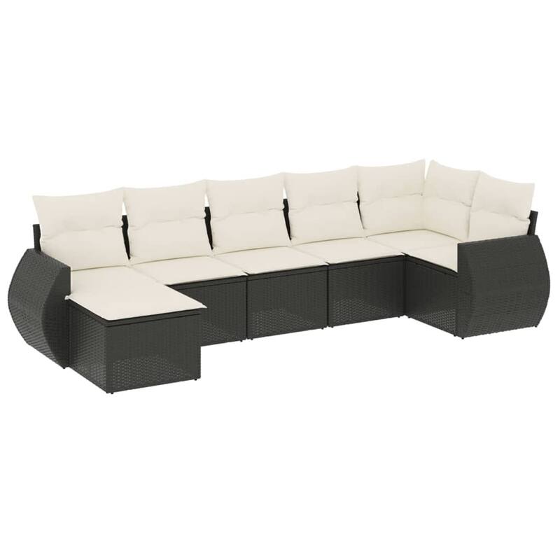 vidaXL Garden Sofa Set Black - 21.7 x 21.7 x 14.6