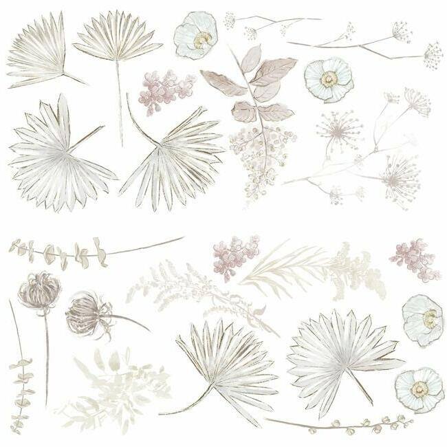 RoomMates Desert Sun Palm Leaf And Floral P&S Giant Wall Decals Bed