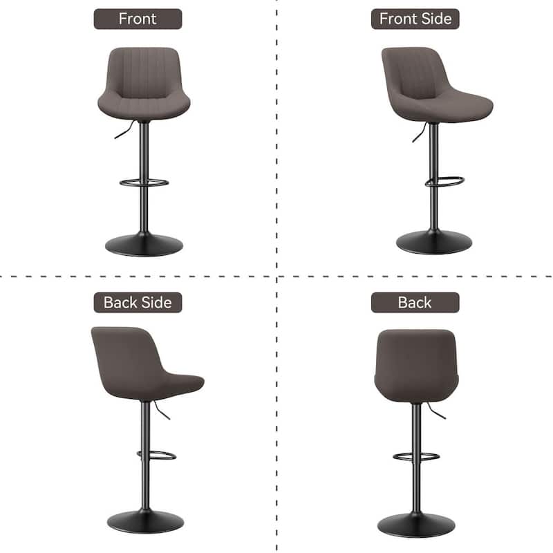Set of 2 Adjustable Counter Height Swivel Bar Chairs