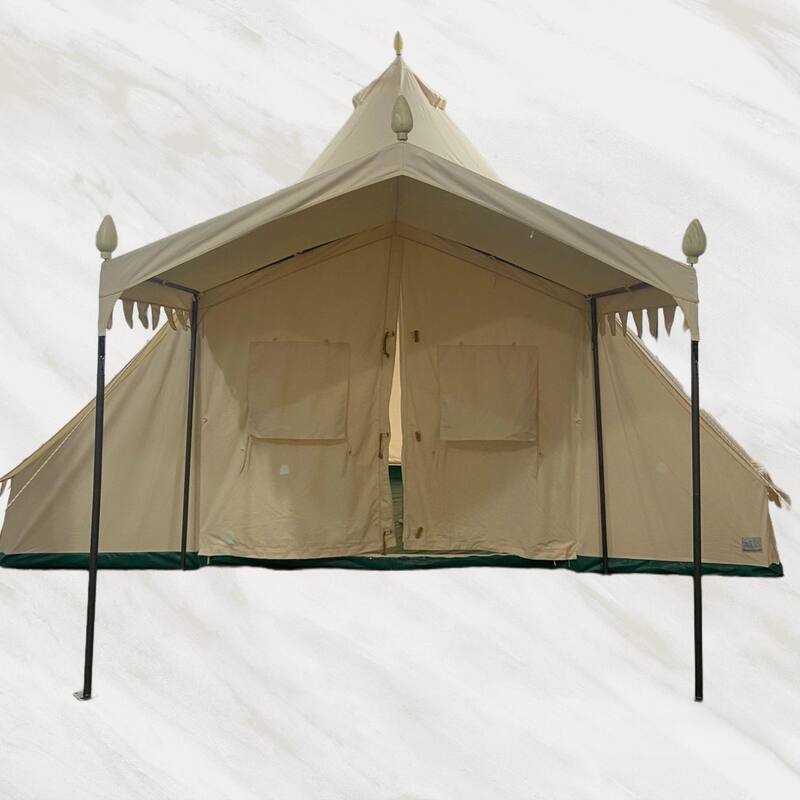 19.68*13.1ft Canvas Tent Bell Tent Glamping, 4 Seasons Yurt Tent for Camping, Heavy Cotton Canvas Tent
