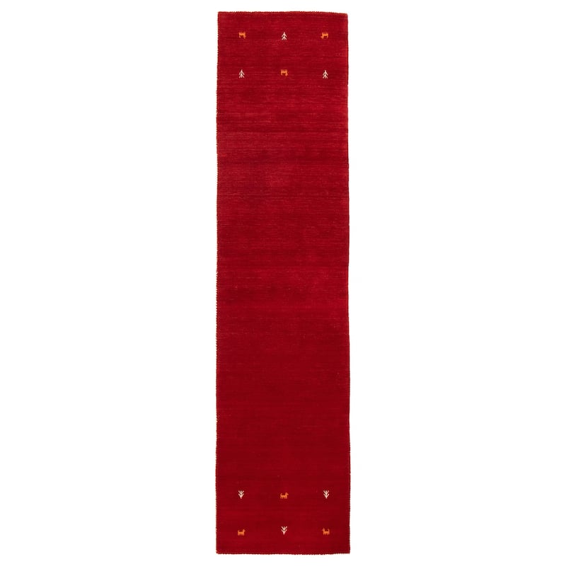 Kashkuli Gabbeh Red Rug 2'8" x 11'4" - 2'8 x 11'4 - Red - 2'8 x 11'4
