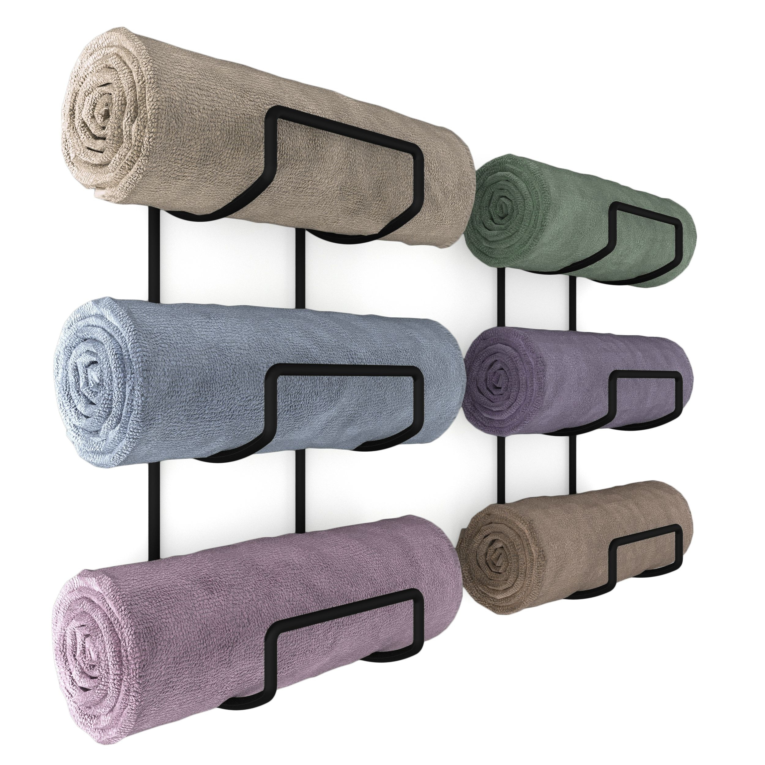 Mdesign metal wall mount deals bathroom towel rack holder