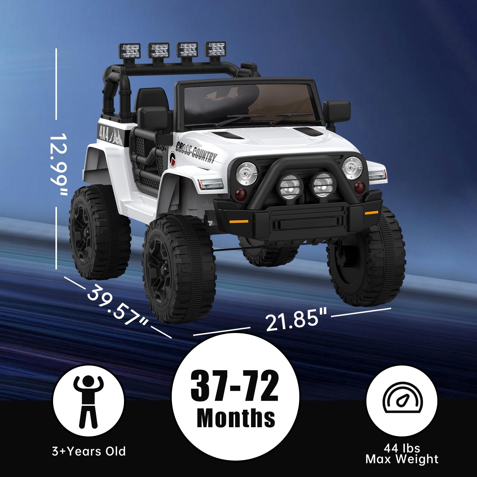 Kids electric car with parental control top