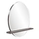 preview thumbnail 4 of 6, Allan Andrews Round Beveled Wall Mirror with Gray Wood Shelf - 36"w x 32"h x 5"d