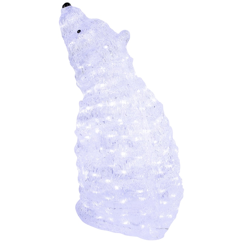 18.5" Lighted Acrylic Polar Bear Christmas Display Decor