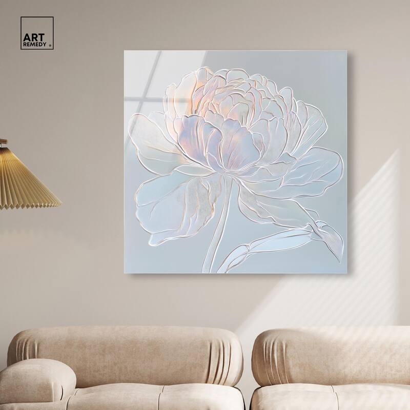 Embossed Flower II Acrylic by Art Remedy, Ready to Hang
