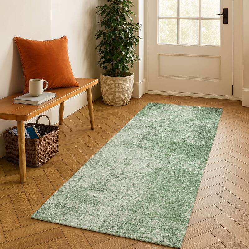 Premium Washable Super Soft Mayfield Rug - Green - 2'3" x 7'6"