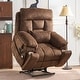 preview thumbnail 16 of 22, Overstuffed Chenille Power Lift Recliner,Lay Flat 71.5 " Length, Dual Motors Recliner with Massage/Heat Infinite Position Chocolate