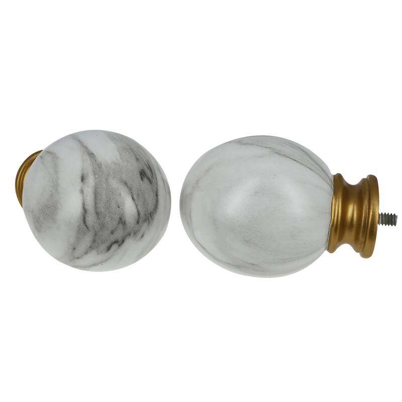 Meriville 1-Inch Diameter Single Window Treatment Curtain Rod, Ellipse Marble