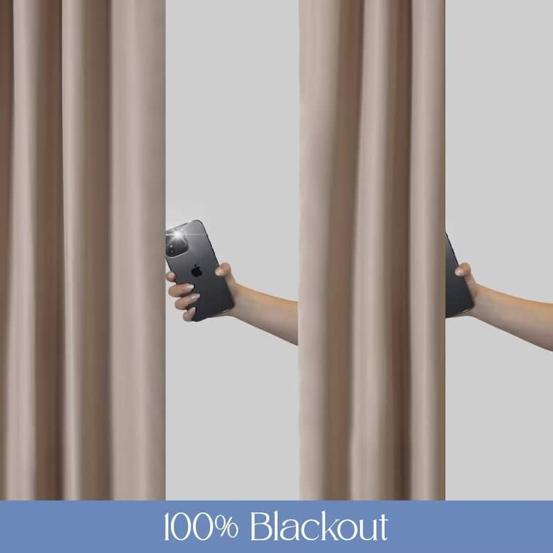 Soft Cotton Feel Twill Polyester 100% Blackout Grommet Pair (2 panels)