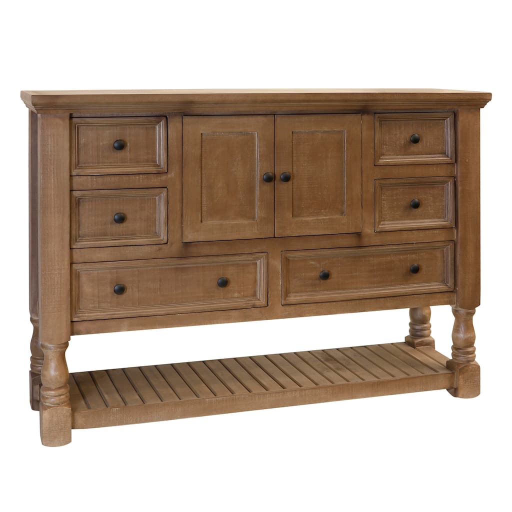 StyleCraft Mailroom 6-Drawer, 2-Door Post Dresser - Brown