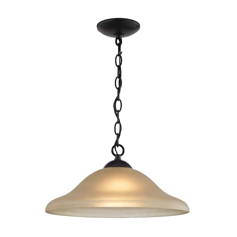 Continuance 26-inch Wide 6-Light Pendant in White Coral - Bronze with Amber Glass