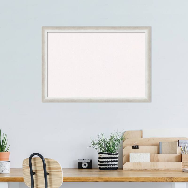 Two Tone Wood Framed White Corkboard Bulletin Board