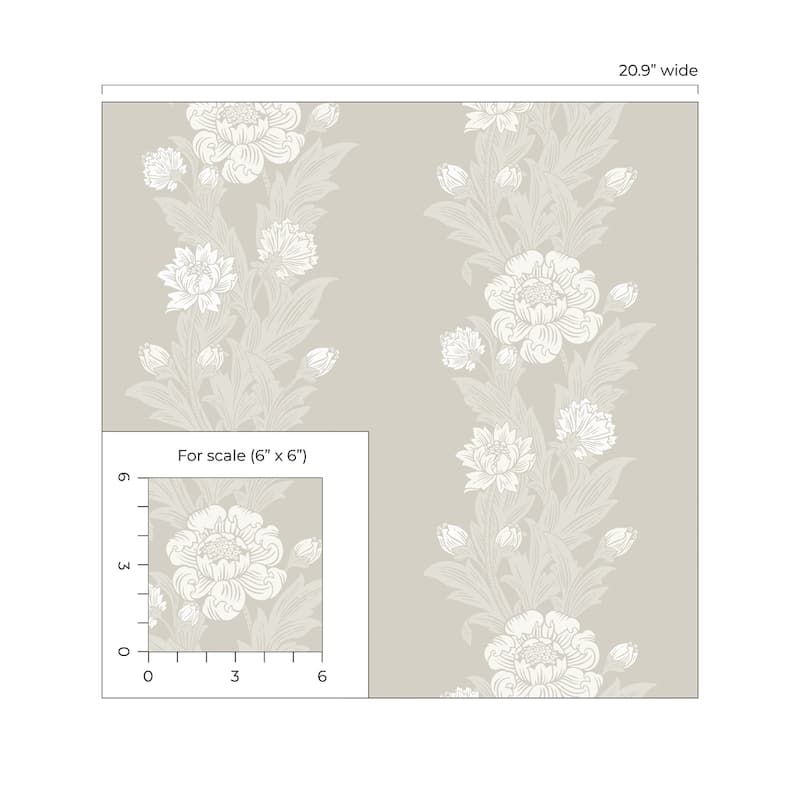 Seabrook Designs Blooming Stripe Nonwoven Unpasted Wallpaper