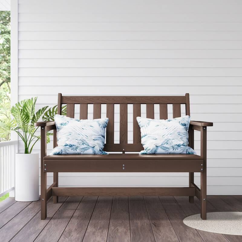 Outdoor 2-Person Garden Bench 42.92-in W x 35.83-in H