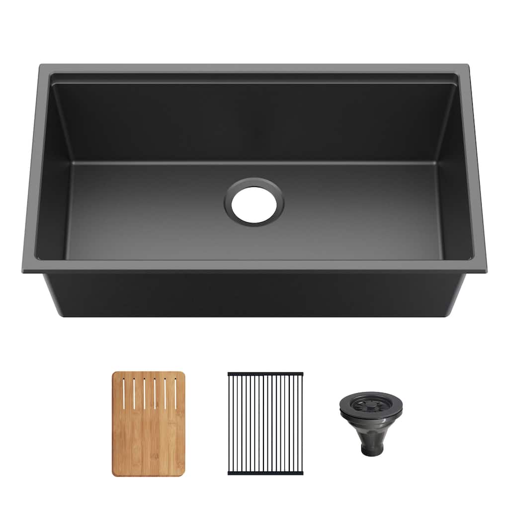 33" Undermount Workstation Single Bowl Quartz Kitchen Sink