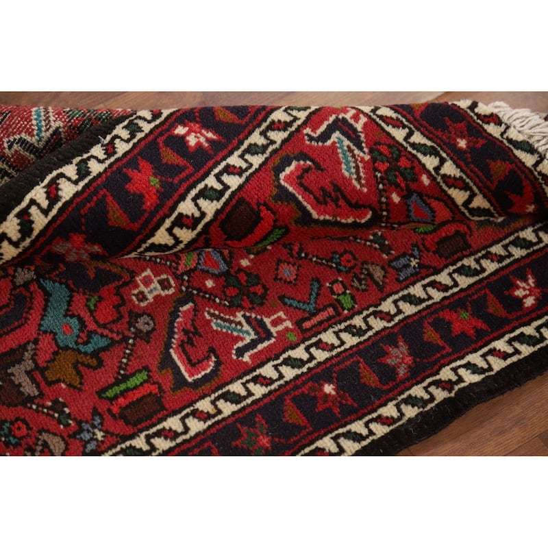 Tribal / Geometric Gharajeh Persian Runner Rug Handmade Wool Carpet - 2'3" x 9'5"