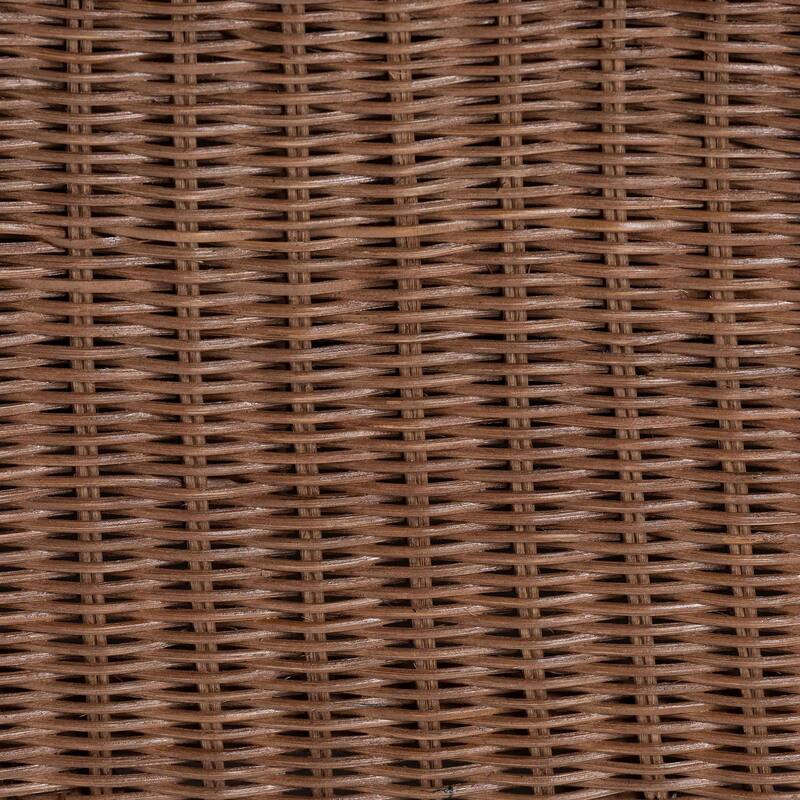 Detta Natural Rattan Accent Chair - Handwoven Wicker Lounge Chair with Rolled Back and Scalloped Skirt Base, Boho Coastal Style