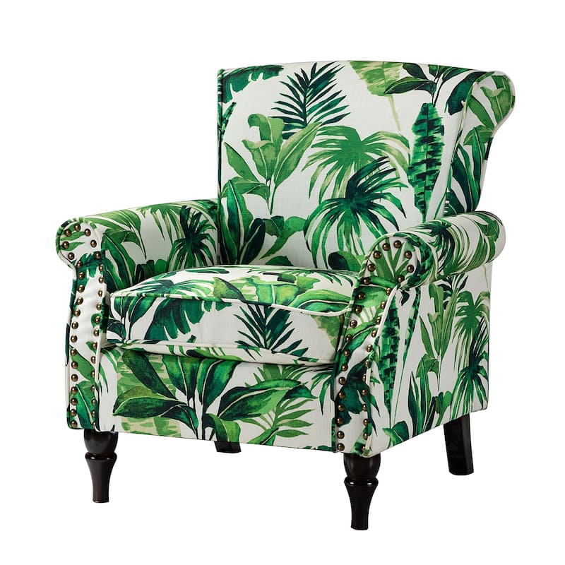 Nyctelius Nailhead Trim Traditional Accent Armchair with Rolled Arms by HULALA HOME