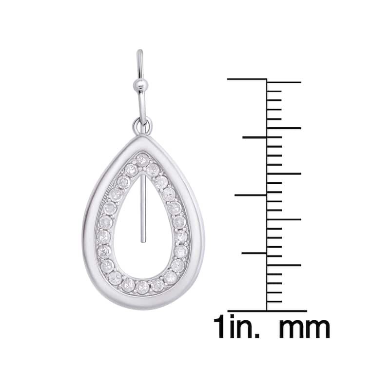 Victoria Townsend .925 Sterling Silver .7Ct Diamond Pear Fishwire Earring