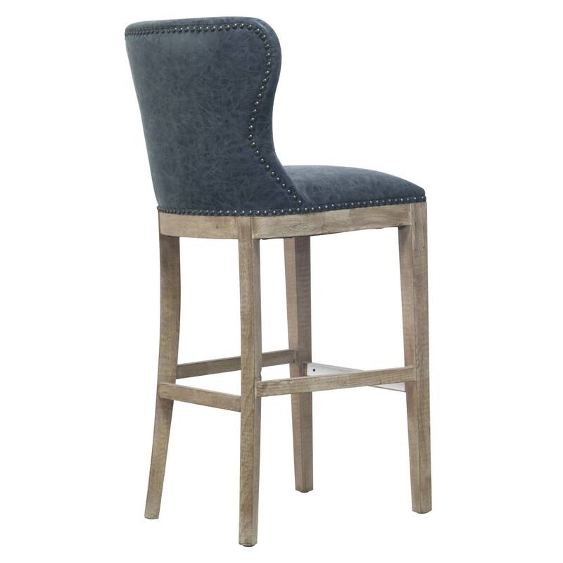 NPD Furniture Dorsey Brown and Grey Nubuck Bar Stool