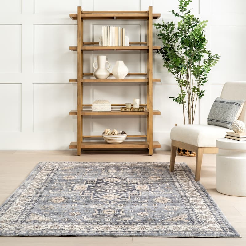 Nuloom Jordan Vintage Medallion Machine Washable Area Rug