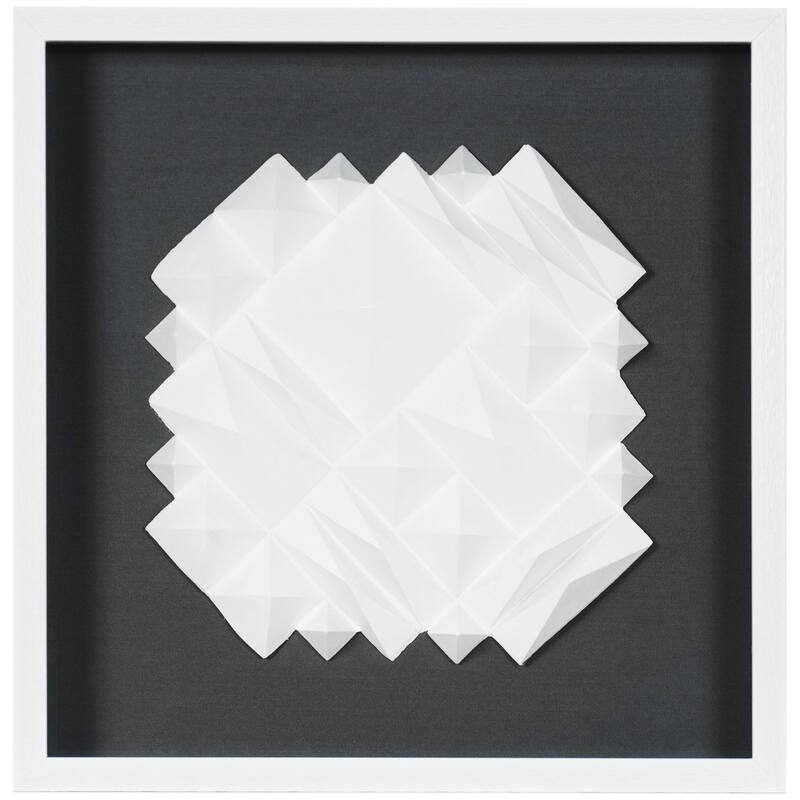 HUJI White Ridges Shadow Box Wall Decor