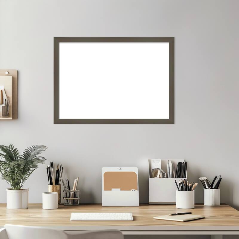 Amanti Art Svelte Clay Grey Framed Dry Erase Magnetic Board