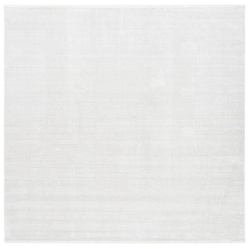 SAFAVIEH Dream Uma-Devi Modern Abstract Viscose Rug - 6'7" Square - Ivory/Ivory