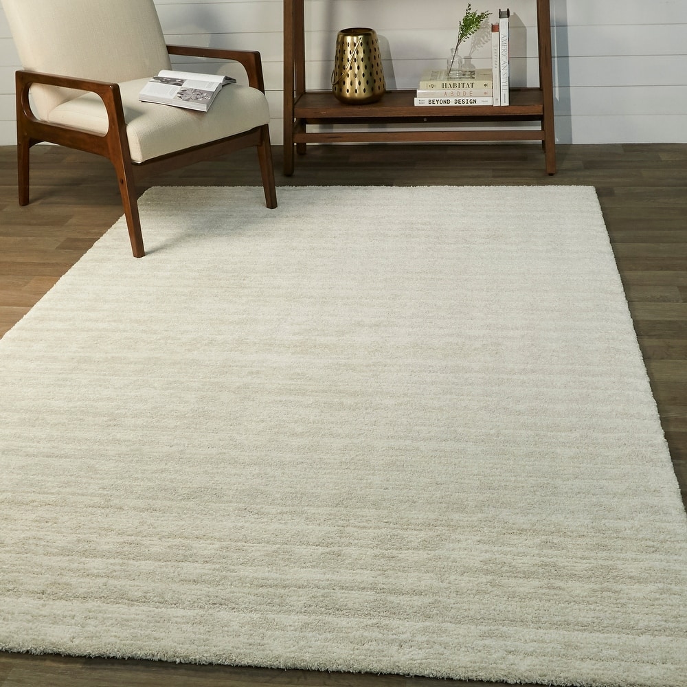 Sawyer Geometric Wave Pattern Modern Plush Area Rug