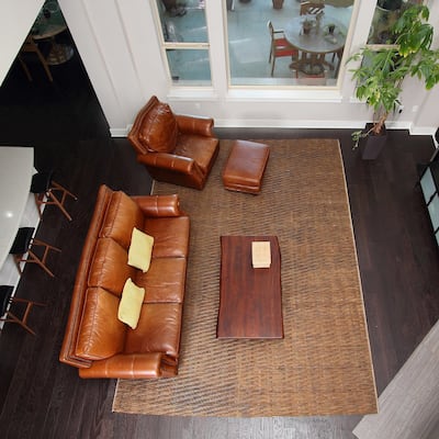 Bali Chestnut Woven Natural Bamboo & Rattan Area Rug