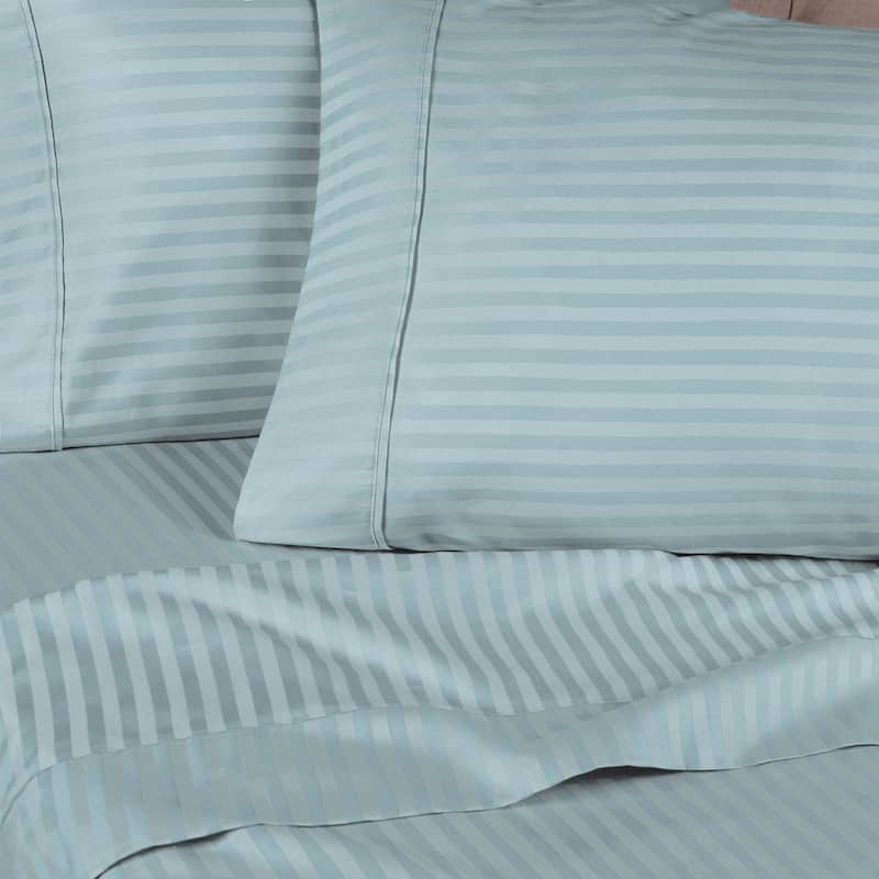 Superior Egyptian Cotton 300 Thread Count Stripe Deep Pocket Bed Sheet Set