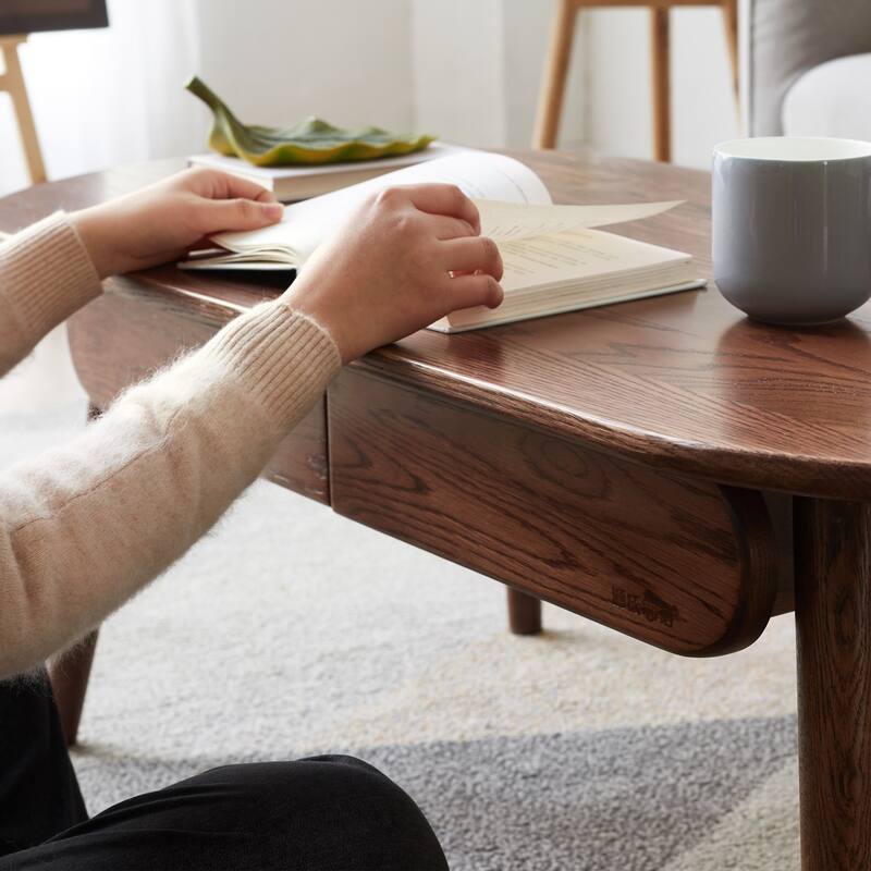 Capsule centre table Low table Table with drawers 100% solid wood Top board Desk Coffee table