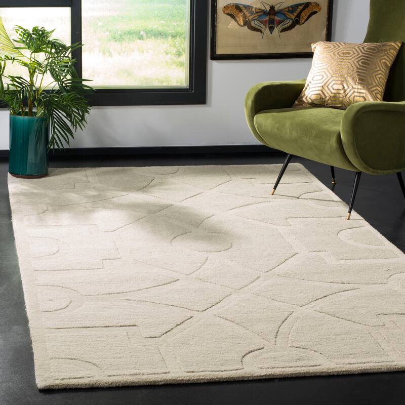 Martha Stewart by SAFAVIEH Fretwork Wool Rug - 5' x 8' - Buckwheat Flour