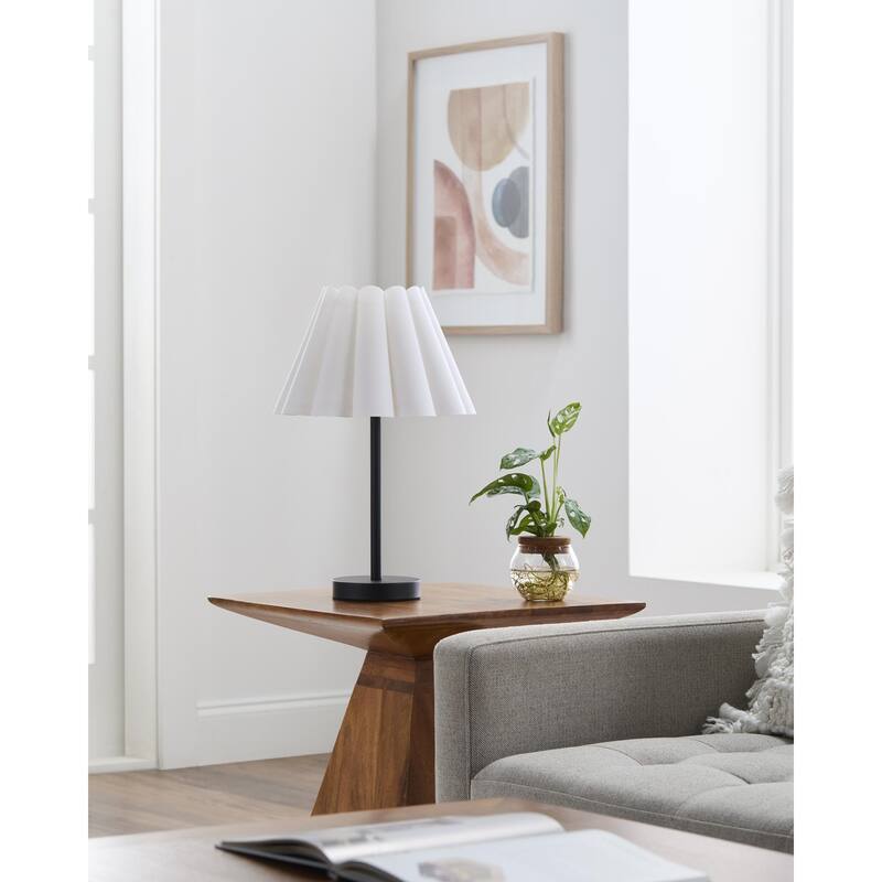 Livabliss Leynar Modern & Contemporary Accent Table Lamp - Black/White - Thin