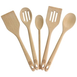 Martha Stewart 5 Pc Kitchen Wooden Spoon and Turner Set in Beech Wood ...