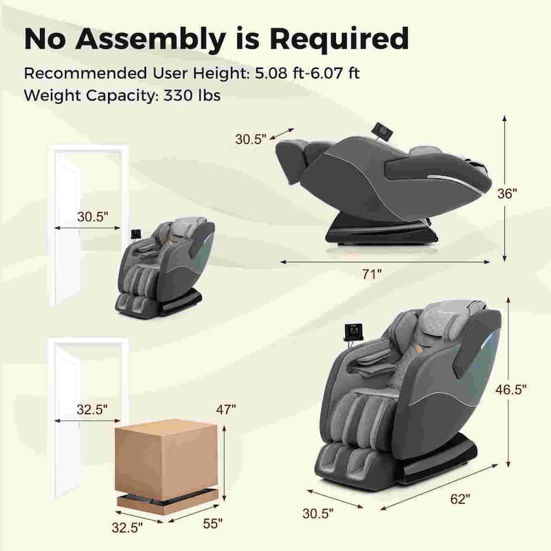 Costway SL Track Zero Gravity Massage Recliner with Thai Stretch Foot