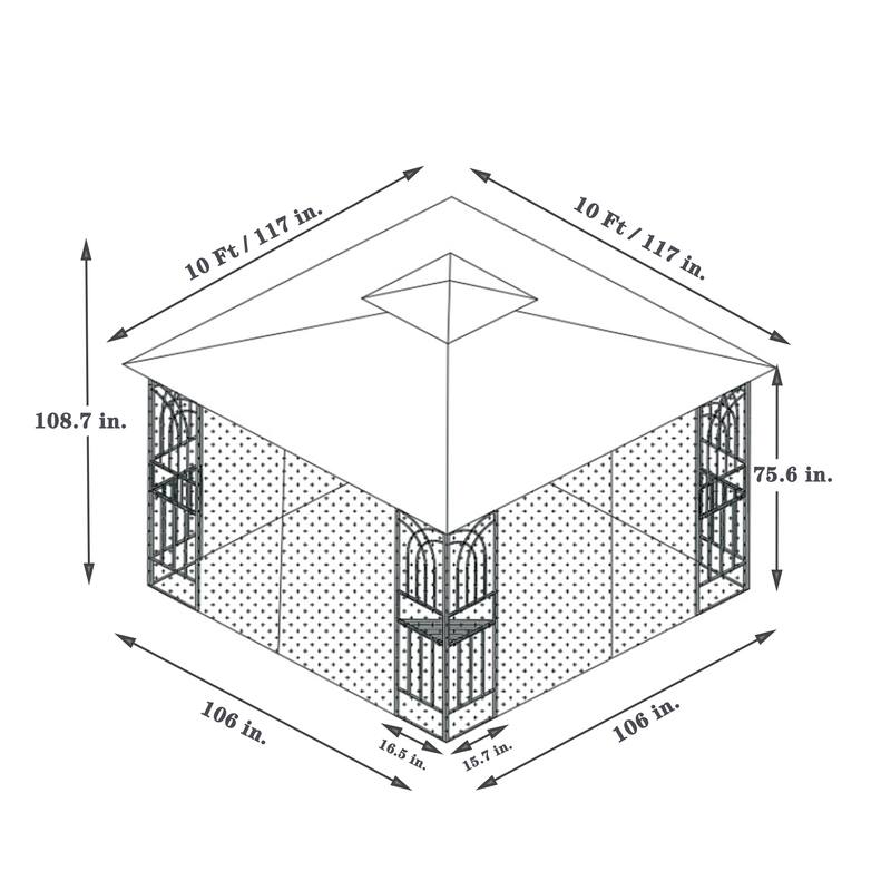 10x10 Outdoor Patio Gazebo Canopy Tent With Ventilated Double Roof