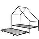 preview thumbnail 11 of 9, Twin Size Metal House Bed with Pull,Out Trundle , Maximizes Space with Versatile Design ,Sturdy Construction