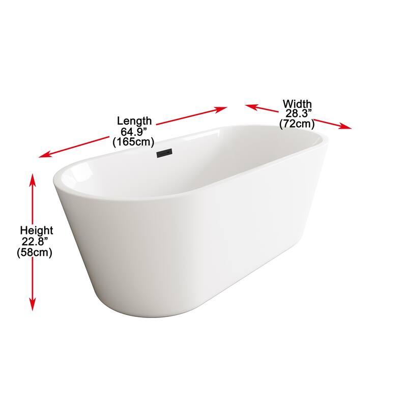 Odell Soaking Bathtub in Glossy White