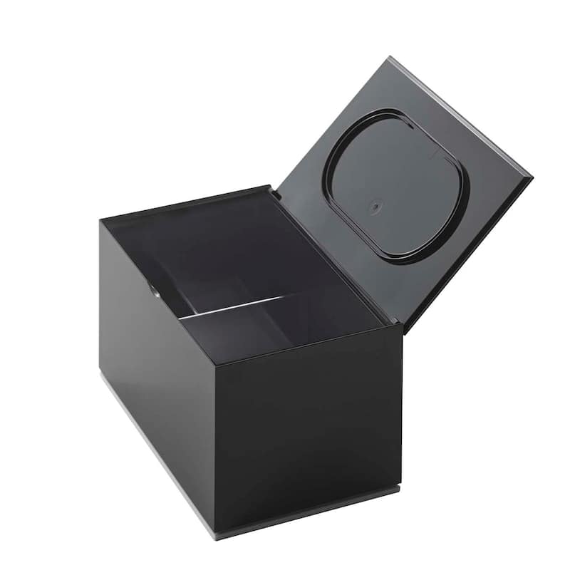 Yamazaki Home Skincare Organizer, ABS Plastic, Holds 2.2 lbs, Lid - L 3.94 x W 6.3 x H 3.54 inches