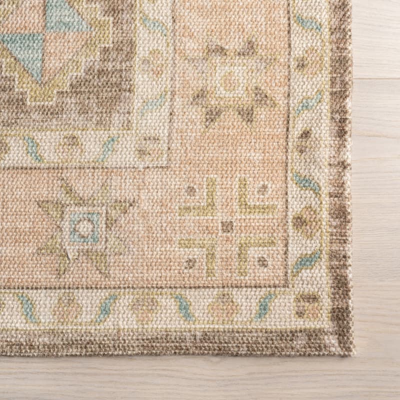 Fawn Medallion Wool and Cotton Area Rug