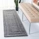 preview thumbnail 25 of 41, SAFAVIEH Florida Shag Carlinde Border 1.2-inch Thick Rug 2'3" x 11' Runner - Grey - Runner
