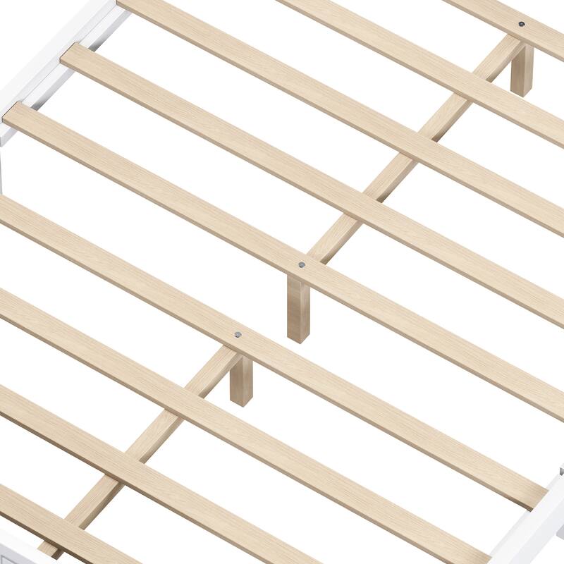 Vintage Platform Bed Frame with Headboard