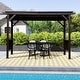 preview thumbnail 19 of 27, Domi 6.5 ft. x 12 ft. Hardtop Grill Gazebo with 2 Side Shelves and Ceiling Hooks, Outdoor BBQ Canopy