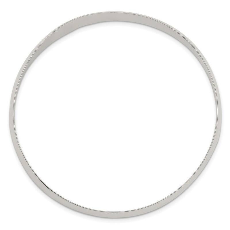 Curata 925 Sterling Silver 7" 9mm Solid Polished Domed Slip On Bangle Bracelet