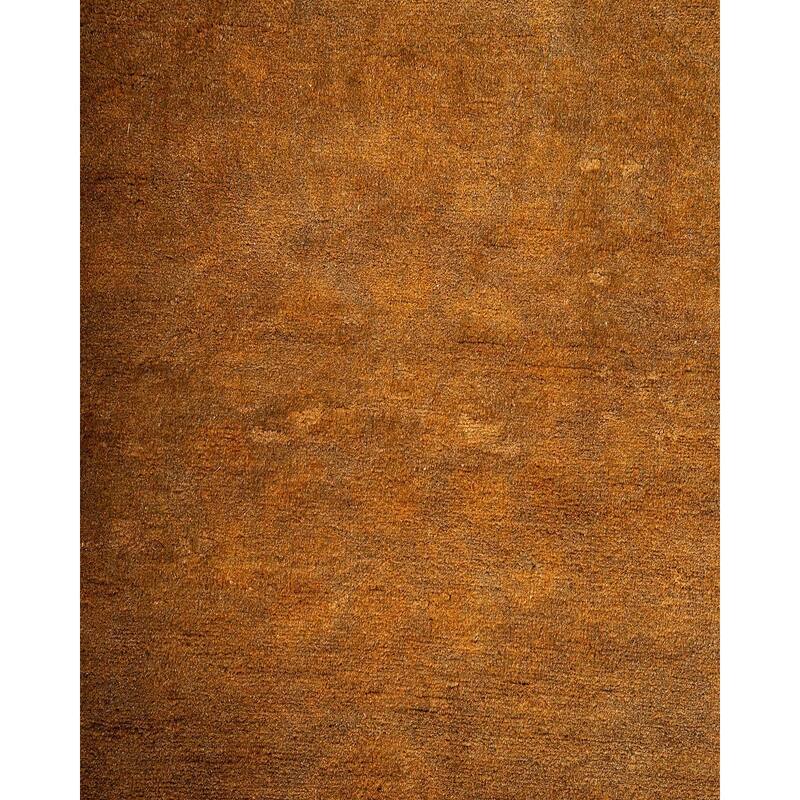 Overton Hand Knotted Wool Vintage Inspired Modern Contemporary Overdyed Gold Runner Rug - 3' 2" x 25' 6"