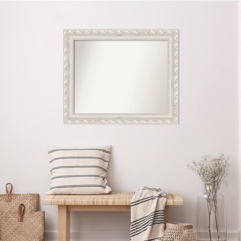 Opera Off White Non-Beveled Wood Framed Wall Mirror - Opera Off White