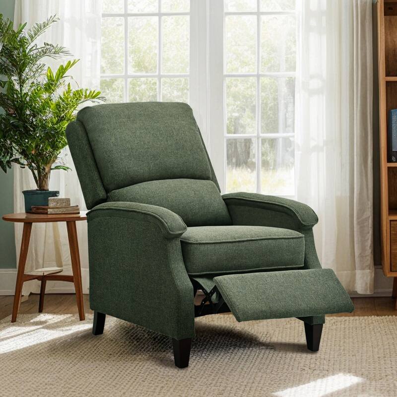 Push-Back Upholstered Recliner with Thickened Seat Cushion Backrest
