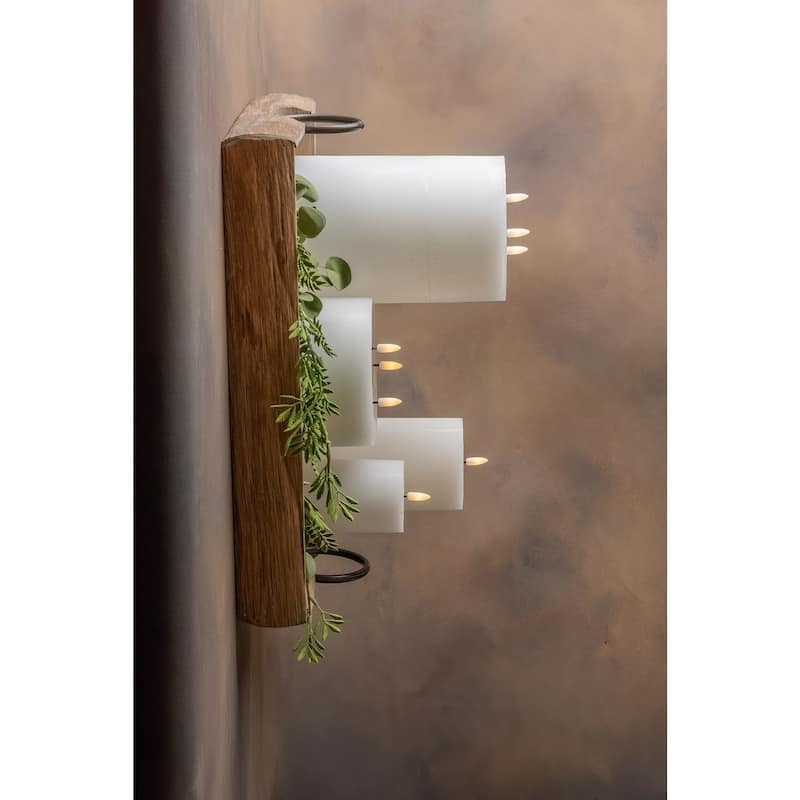 Battery Operated 3D Flame Large LED Pillar Candles - 8" - White